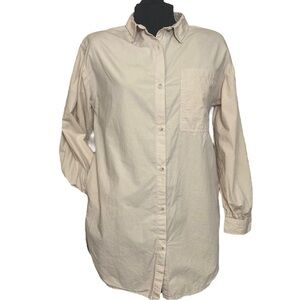 Zara Women’s Cotton, Oversized, Button down‎ Tunic Shirt, EUC size 11/12